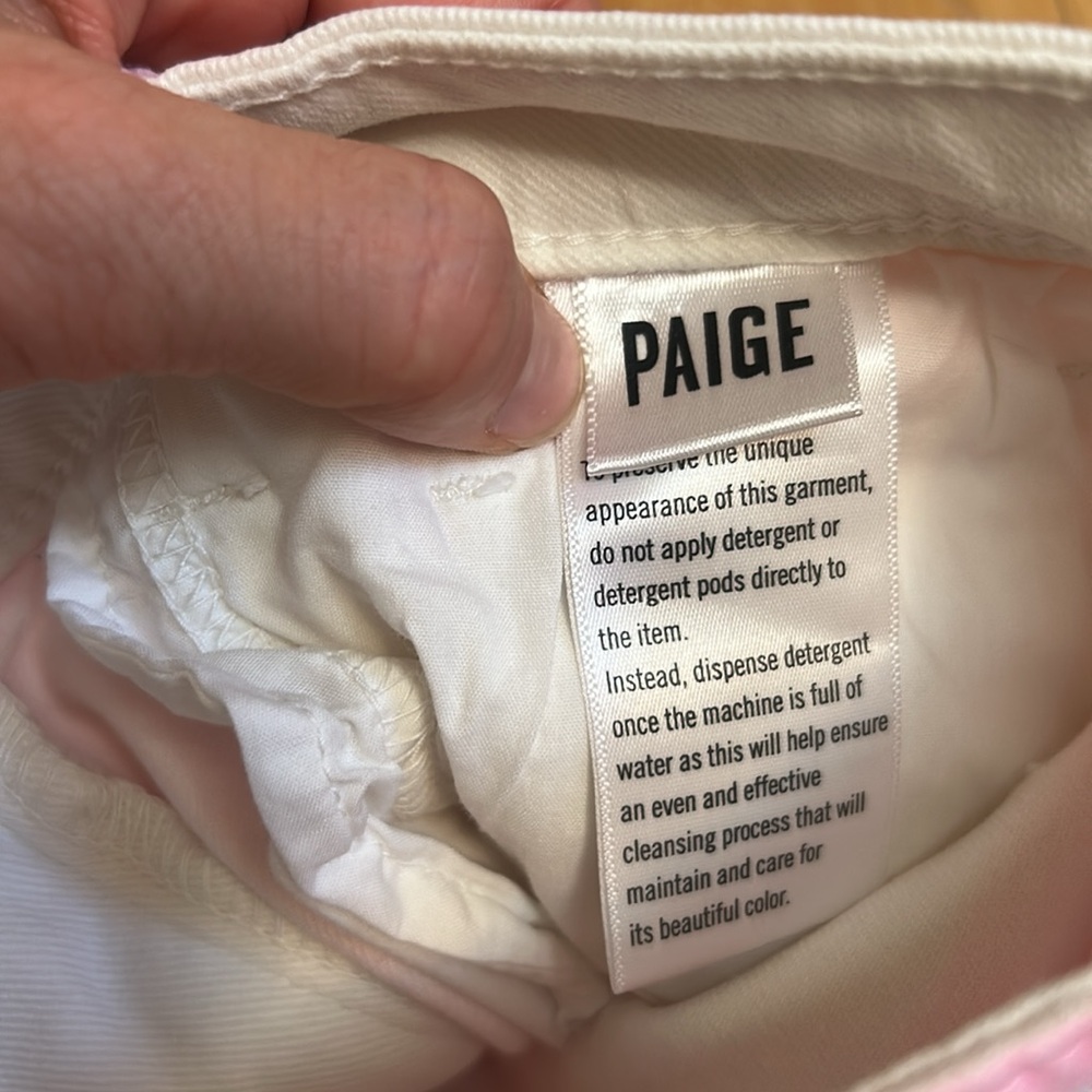 PAIGE 3 Color Hoxton Slim Ankle Denim Jeans, Pink White & Blue women’s 25 - Picture 10 of 13